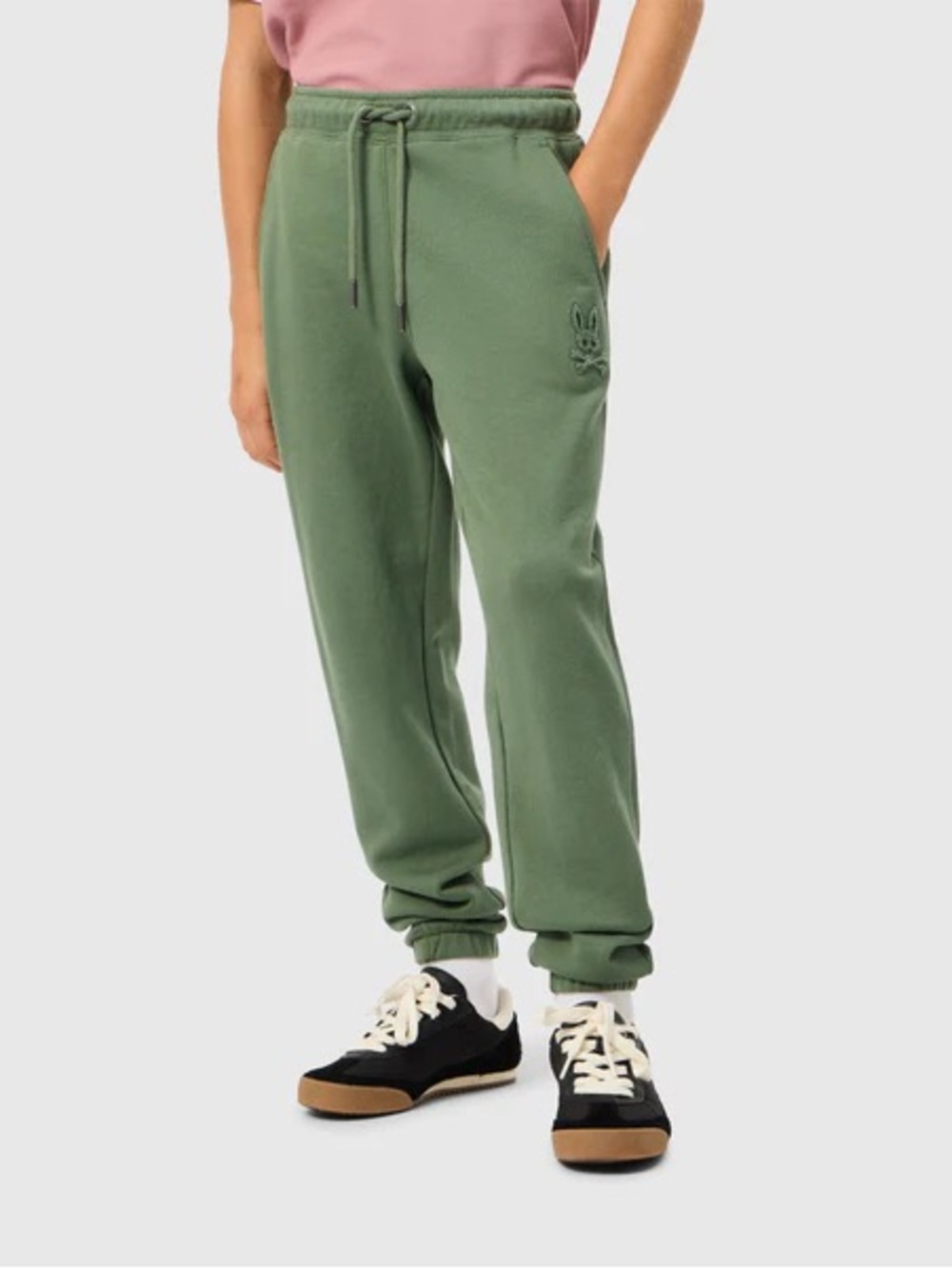Psycho Bunny Kids Pacific Olive Green Jogger Sweatpants Size 10-12 Casual Comfy